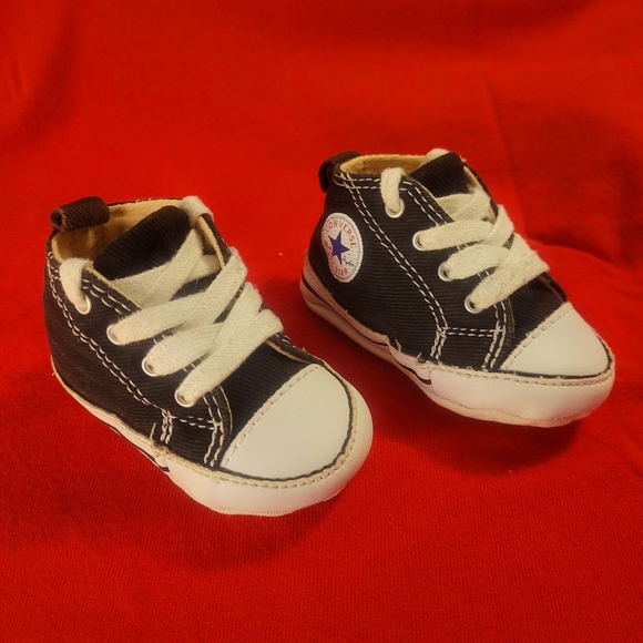 CONVERSE CHUCK TAYLOR BABY CRIB SHOES SIZE 1 BLACK - Picture 3 of 11